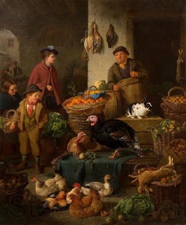 Henry Charles Bryant Market Stall Norge oil painting art